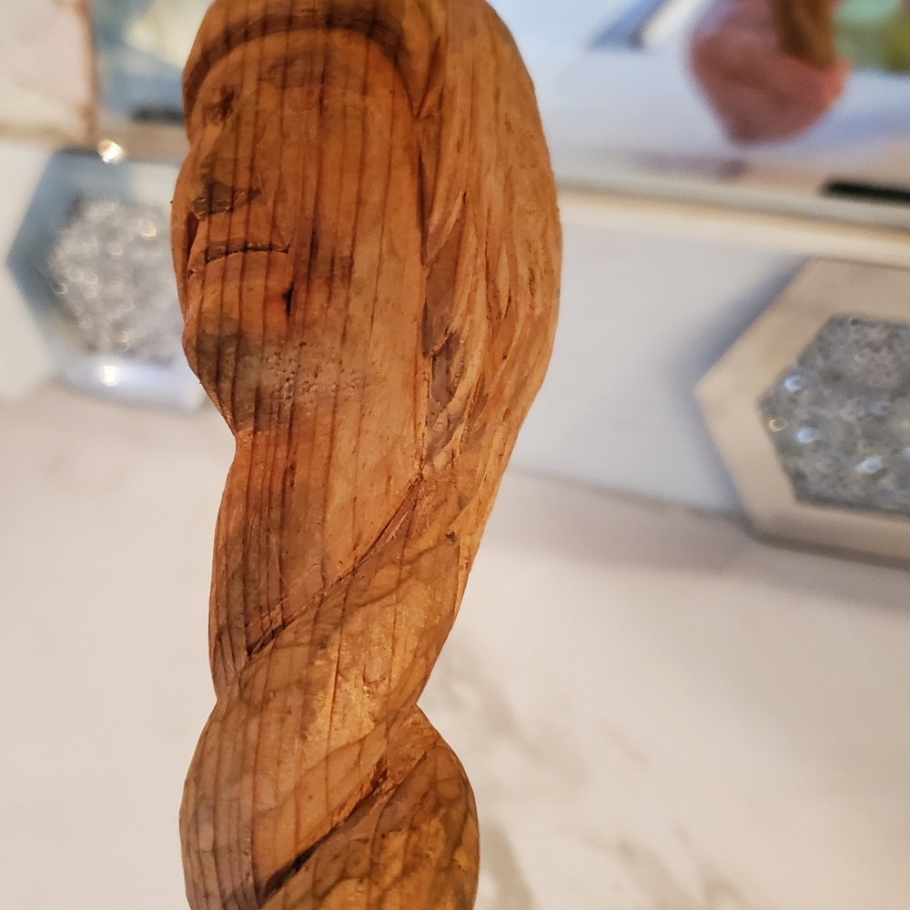 Hand Carved Man W Rope